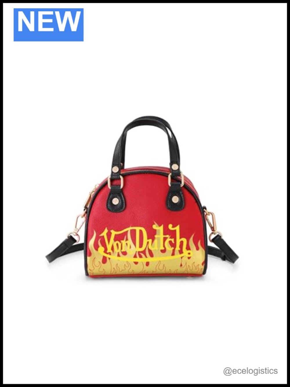 Vintage Style Crossbody Bag Faux Leather Mini Bowling Purse